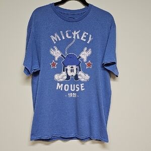 Disney Mickey Mouse Graphic Tee Blue Size Large